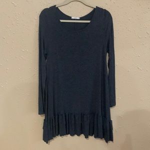 Charcoal whimsygoth ruffle tunic / mini dress size S/M coquette cottage core